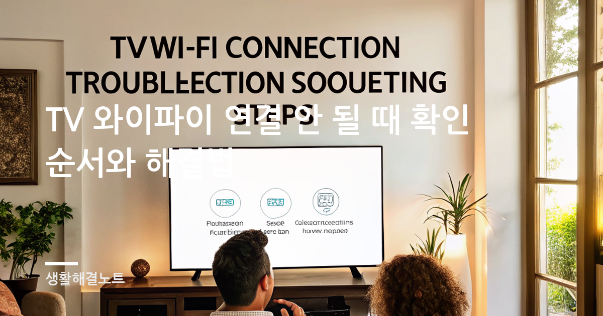 TV 와이파이 연결 안 될 때 확인 순서와 해결법